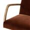 Sonn Mid Century Auburn Brown Upholstered Velvet Silver Stainless Steel Office Chair
