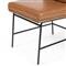 Inno Industrial Brown Faux Leather Oak Wood Black Iron Frame Dining Side Chair