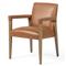 Jolie Rustic Lodge Brown Faux Leather Upholstered Wood Dining Arm Chair