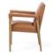 Jolie Rustic Lodge Brown Faux Leather Upholstered Wood Dining Arm Chair