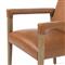 Jolie Rustic Lodge Brown Faux Leather Upholstered Wood Dining Arm Chair