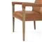 Jolie Rustic Lodge Brown Faux Leather Upholstered Wood Dining Arm Chair