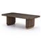 Farvald Mid Century Modern Dark Brown Reclaimed Wood Rectangular Coffee Table