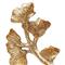 Ginko Regency Gold Iron Leaves White Marble Base Sculpture