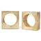 Karl Hollywood Regency Gold Brass Circular Bookends - Set of 2