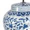 Royal French Blue Ceramic Crystal Bedside Table Lamp