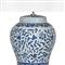 Royal French Blue Ceramic Crystal Bedside Table Lamp