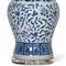 Royal French Blue Ceramic Crystal Bedside Table Lamp