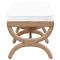 Worlds Away Xanadu Coastal Beach White Upholstered Natural Rope Entryway Bench