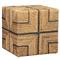 Wolf Coastal Beach Brown Twisted Banana Leaf Wrapped Cube Ottoman