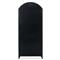 Stancil Industrial Loft Matte Black Iron Frame Clear Glass Door Arch Display Case