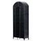 Stancil Industrial Loft Matte Black Iron Frame Clear Glass Door Arch Display Case