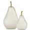 Pome Hollywood Regency White Frosted Glass Gold Accent Pear Figurine - Set of 2