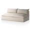 Cee Modern Classic Beige Upholstered Outdoor Armless Sofa