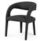 Alexander Mid Century Modern Charcoal Black Performance Boucle Dining Arm Chair