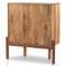 Rissa Mid Century Modern Brown Acacia Wood 2 Door Bar Cabinet