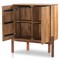 Rissa Mid Century Modern Brown Acacia Wood 2 Door Bar Cabinet
