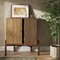 Rissa Mid Century Modern Brown Acacia Wood 2 Door Bar Cabinet