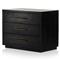 Dorwin Rustic Lodge Black Wood Brass Iron 3 Drawer Nightstand