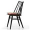 Lara Rustic Lodge Brown Leather Black Oak Windsor Dining Side Chair