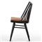 Lara Rustic Lodge Brown Leather Black Oak Windsor Dining Side Chair