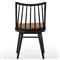 Lara Rustic Lodge Brown Leather Black Oak Windsor Dining Side Chair