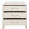 Alexander French White Wood Acrylic Handle 3 Drawer Bachelor Chest Dresser