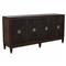 Saffron Modern Classic Dark Brown Oak Wood Ribbed Media Cabinet - 73&quot;W