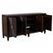 Saffron Modern Classic Dark Brown Oak Wood Ribbed Media Cabinet - 73&quot;W
