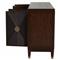 Saffron Modern Classic Dark Brown Oak Wood Ribbed Media Cabinet - 73&quot;W