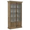 Idalia French Country Natural Brown Wood Clear Glass 2 Door Display Case