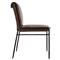 Marissa Industrial Brown Upholstered Leather Iron Frame Dining Chair - Set of 2