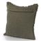 Thara Coastal Beach Olive Green Fringed Indoor Outdoor Throw Pillow - 20x20