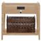 Alli Coastal Beach Black Oak Wood Brown Woven Basket 1 Drawer Nightstand