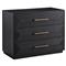 James Modern Classic Black Wood 3 Drawer Dresser