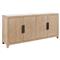 Ballace Rustic Lodge White Stone Top Light Brown Wood 4 Door Media Cabinet - 78&quot;W
