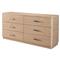 Noelle Modern Classic Light Brown Wood 6 Drawer Double Dresser