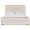 Noelle Modern Cream Upholstered Light Brown Wood Frame Bed - Queen