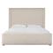 Noelle Modern Beige Upholstered Light Brown Wood Frame Bed - Queen