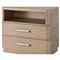 Noelle Modern Classic Light Brown Wood 2 Drawer Nightstand
