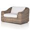 Celina Coastal White Performance Natural Teak Wood Outdoor Arm Chair