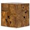 Thorn Mid Century Modern Natural Teak Square Block Outdoor End Table