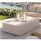 Otto Modern Classic White Concrete Rectangular Block Outdoor Coffee Table