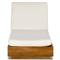 Kisha Modern Classic White Upholstered Natural Teak Outdoor Chaise Lounge