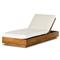 Kisha Modern Classic White Upholstered Natural Teak Outdoor Chaise Lounge