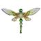 Dragonfly Regency Green Acrylic Gold Metal Napkin Ring - Set of 4