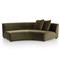 Zoe Modern Green Velvet Black Birch Wood 2 Piece Curved Sectional - 176&quot;Wx67&quot;D