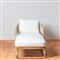 Rina Ellen Coastal White Upholstered Natural Rattan Outdoor Lounge Chaise