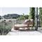 Rina Ellen Coastal White Upholstered Natural Rattan Outdoor Lounge Chaise