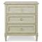Century Madeline French Country Light Grey Wood Gold Accent 3 Drawer Nightstand